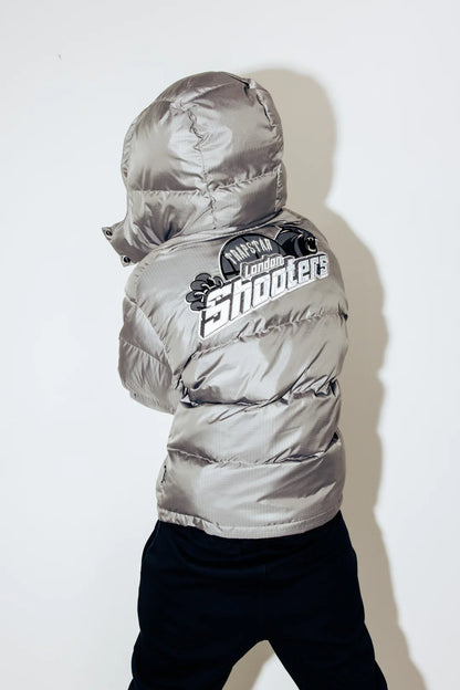 TRAPSTAR SHOOTERS HOODED PUFFER - ŠEDÁ